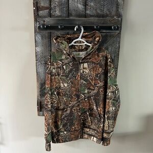 Men's Green Mark Full Zipper Top w/Hood Camouflage